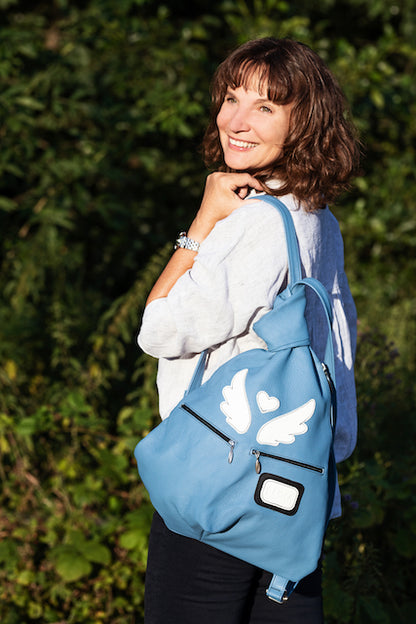 GELBER RUCKSACK, SPECIAL Edition, schöner leichter Reiserucksack aus Leder mit elegantem Design