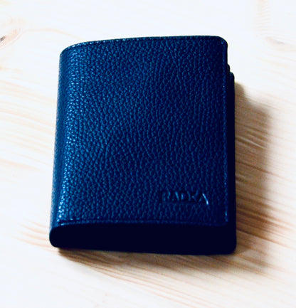 Handmade Mens blue leather wallet