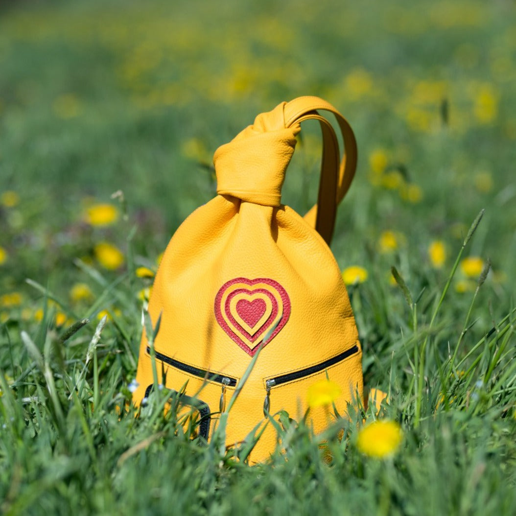 Romantic Handmade Leather Backpack with Heart Details – Elegant, Sustainable & Unique - Radka Sillerova Atelier 